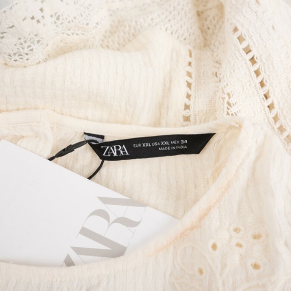 Zara Women Embroidered Crop Top Shirt Blouse XXL - Picture 5 of 7